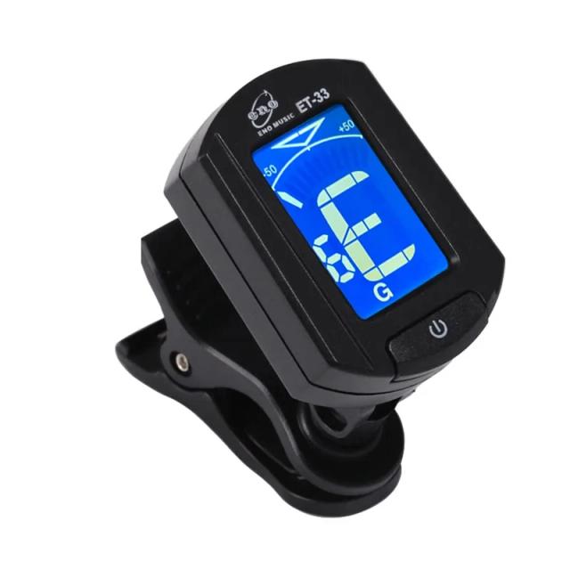 Tuner Eletrônico Clip-on para Guitarra: Calibração Precisa para Baixo, Cavaquinho, Violino e Bandolim Acústico