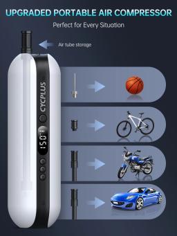 CYCPLUS-Smart Air Pump para bicicleta, alta pressão, Inflator portátil, Power Bank, bomba manual para bicicleta, pneu de carro, MTB, bola do pé, acessórios - Image 2