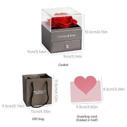 Eterna Caixa Rosa com Colar, Flores Preservadas, Cristal, Presentes para Mamãe, Esposa, Namorada, Ela, Dia de Aniversário - Image 6