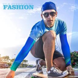 Braço mangas para proteção solar, manga de compressão para ciclismo, esportes, corrida, basquete, 1 par - Image 5