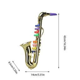 Instrumentos de saxofone para crianças, Brinquedos Educativos Multifuncionais Precoce, Simulação Musical Instrument Props - Image 6