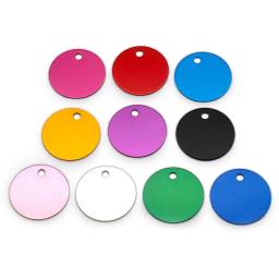 Round Aluminium Dog ID Tag, Custom Pet Name Tags, Plate Tags para animais de estimação, Dog Necklace Pendant, Atacado, 100pcs - Image 3