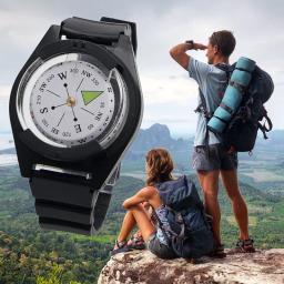 Bússola de pulso portátil para camping ao ar livre, ferramenta de sobrevivência, bússola tática, EDC, escalada, caminhadas, caça, viagens, aventura - Image 1