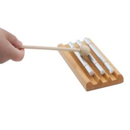 Sinos de vento de 3 tons, carrilhão de meditação de mesa, sino de vento de madeira com malho, brinquedos musicais educativos para crianças, instrumento de percussão - Image 5