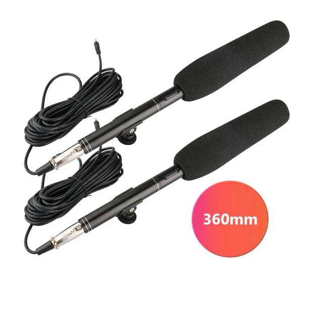 Microfone Condensador Profissional Super-cardióide para Gravação de Entrevistas e Vlogs em Câmeras Canon, Nikon e Sony DSLR