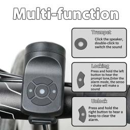 Campainha de Bicicleta Elétrica Anti-Roubo, Chifre de Alarme Recarregável, Alto Alarme Anel, Acessórios para ciclismo de estrada - Image 4