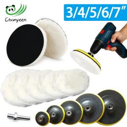 M14 Wool Felt Polishing Pad Set, Polidor de pintura do carro, Polidor de vidro Arranhões Reparação Ferramentas, Polonês de aço inoxidável, 3 ", 4", 5 ", 6", 7 ", 2-12Pcs - Image 1