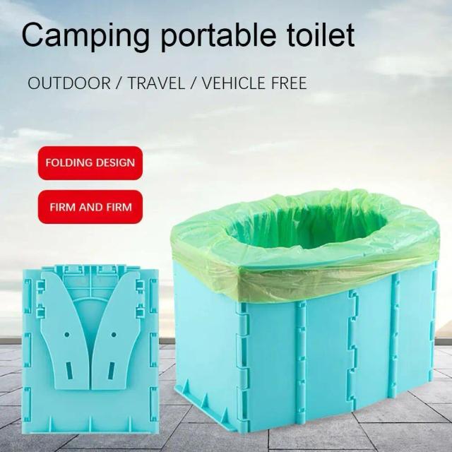 Banheiro Portátil Dobrável para Carro e Acampamento, Potty Reutilizável e Lavável para Viagens e Emergências