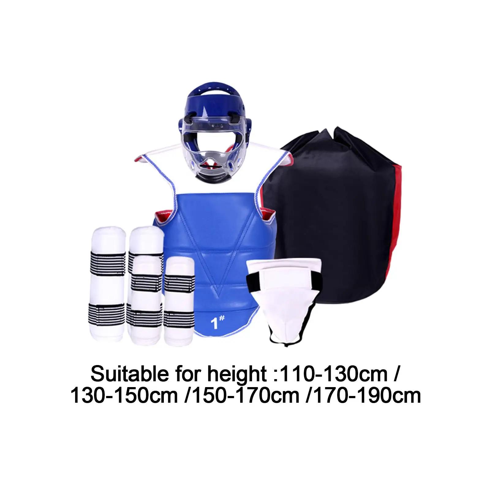 Karate Sparring Engrenagem para Taekwondo, Peito Pad, Boxe Protetor Corporal, Aacolchoado, 6 PCs - Image 1