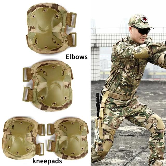 Joelheira tática cotovelo cs protetor militar do exército airsoft qutdoor esporte caça joelheira equipamentos de segurança joelheiras protetoras