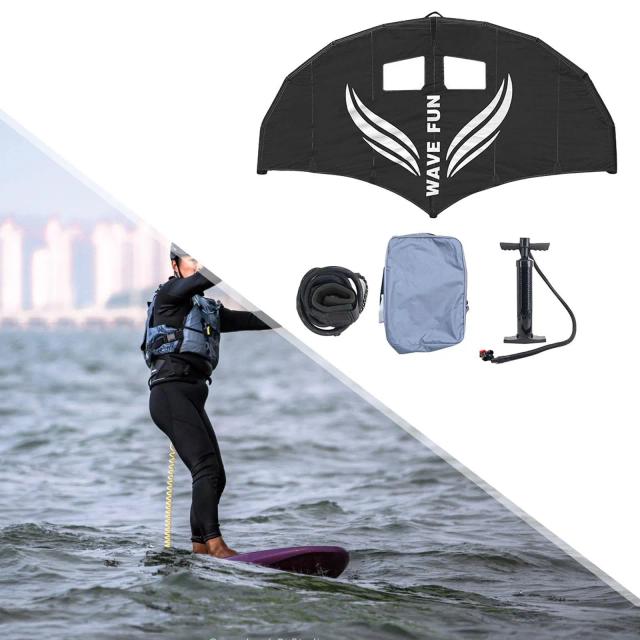 Asa Inflável Leve e Multifuncional com Janela Transparente para Surf e Kitesurf em Esportes Aquáticos