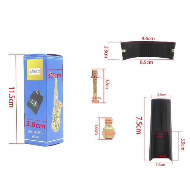 Bocal de Saxofone com Ligadura de Couro e Tampa ABS - Acessórios para Instrumentos Alto, Tenor e Soprano