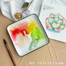 Paleta de mixing de cerâmica, quadrada/retangular, para mistura de cores, fácil de limpar, material de arte - Image 5