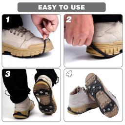 8 dentes crampons para botas de neve e gelo capas antiderrapantes para sapatos antiderrapantes inverno ao ar livre escalada caminhadas pesca sapato picos - Image 3