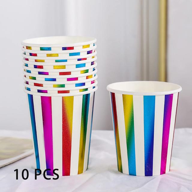 Copo de Papel Descartável 9oz para Festas e Eventos - Pack com 10 Unidades em Polpa de Madeira Crua