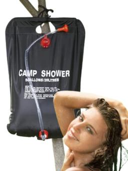 Saco de água solar dobrável ao ar livre, grande capacidade, saco de água portátil com mangueira removível, chuveiro, 20L - Image 1