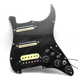 ST Guitarra Elétrica Captador de Bobina Dupla com Fiação Singlecut Carregada Pré-Fiado SSH Guitar Pickguard Scratchplate Montagem Preto - Image 6