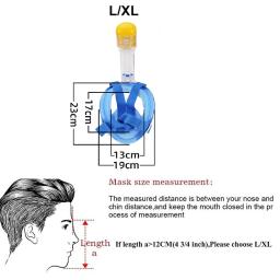 Máscara de snorkel facial completa para adultos, visão ampla, anti-nevoeiro, anti-vazamento, óculos, óculos, equipamento de piscina, mergulho, mergulho, natação - Image 5