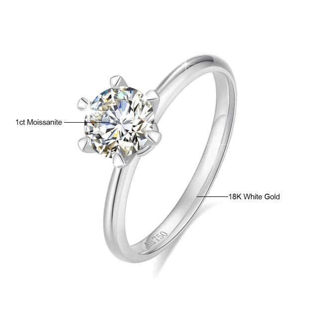 100% genuíno 18k ouro moissanite anel espumante anel de diamante para mulheres aniversário de casamento noivado presente de casamento jóias finas