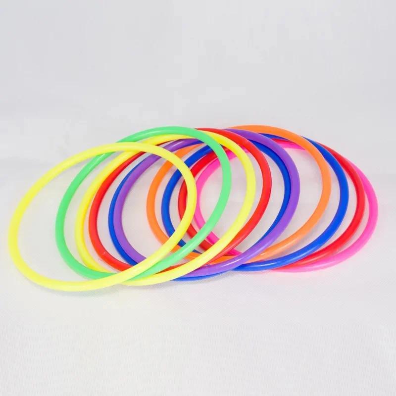 Jogo de arremesso de anel de plástico colorido para jardim de infância esportes ao ar livre treinamento sensorial saco de feijão jogar círculo jogo brinquedo educativo - Image 1