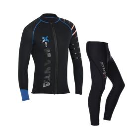 Dive & Sail-Fato de neoprene genuíno masculino, jaqueta e calça de manga comprida, traje de mergulho corporal próximo 3mm - Image 1