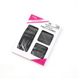 Aço inoxidável mão costura agulhas Set, agulhas bordadas, Big Eye, tamanhos diferentes, 55 pcs - Image 6