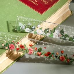 Régua multifunções para desenho de flores, 15cm, diy, diy, flor, duplo dever, material escolar e de escritório - Image 2