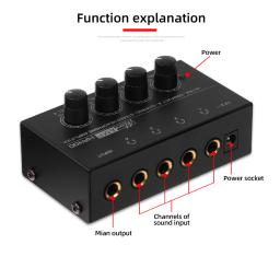 Amplificador estéreo ultracompacto para auscultadores, amplificador audio para auscultadores, 4 canais para música, tomada de 6,35mm com controlo de volume - Image 6