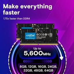 Crucial ddr5 ram pc5 8gb 16gb 32gb 4800mhz 5600mhz portátil memória ram ddr5 módulo ecc correção de erro 262 pinos SO-DIMM - Image 2