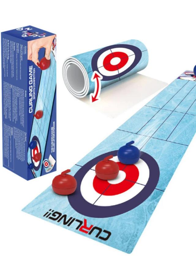 Tapete de Jogo Interativo de Boliche e Curling 120x30cm para Diversão Indoor