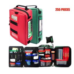 Kit de primeiros socorros vazio com tampa de armazenamento, sobrevivência de emergência, bolsa médica, caminhadas, camping, caça, viagens, saco de ferida, 255pcs - Image 1