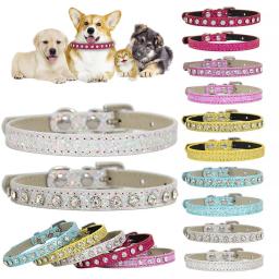 Coleira reflexiva ajustável para cães, anel do pescoço, fivela de segurança, colar bonito do gato, strass Pet Supply Strap - Image 2