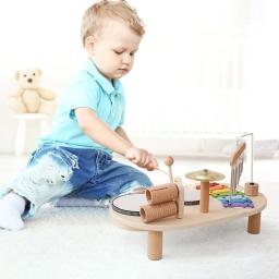 Tambor de mão Montessori para crianças, instrumento musical interativo, brinquedo sensorial educacional infantil, brinquedos do bebê, 3 anos - Image 4
