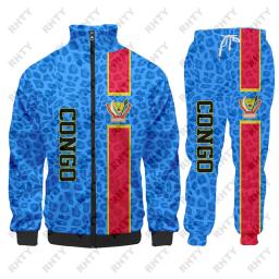 Conjunto de treino de duas peças para homens, bandeira da nação, camisetas gráficas, manga comprida, camisa esportiva, jaqueta com capuz, roupas - Image 1
