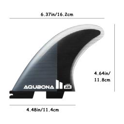 AQUBONA Twin Tab Thruster 3 quilhas para surfar - Honeycomb Fiberglass tamanhos M/L Prancha de surfe preta com parafusos e chave de quilha - Image 3