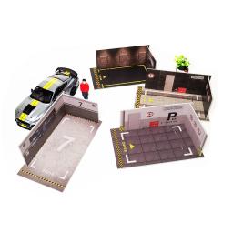Escala 1 24 diecast carro liga diorama pvc simples montado estacionamento espaço cena garagem miniatur modelo de exibição caso decoração meninos gifs - Image 2