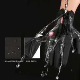 Luvas dos homens de inverno Quente Touchscreen Pesca Esportiva À Prova de Respingo Esqui Exército Ciclismo Snowboard Zipper Antiderrapante Mulheres Luvas - Image 4