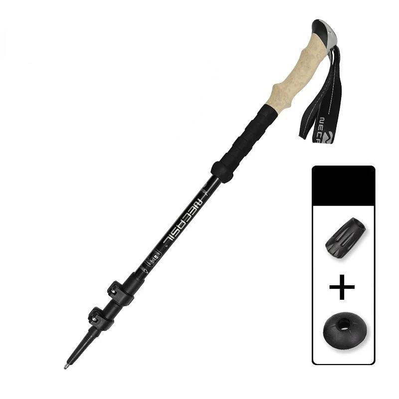 Bastões anti-choque ultraleves, alumínio, caminhadas ao ar livre, trekking telescópico, pólos de escalada, bengalas, 135cm, 1pc - Image 1