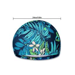 Boné de natação de pano estampado para homens e mulheres, boné de natação, secagem rápida, respirável, moda adulta, 1pc - Image 5