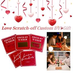 Romântico sorte scratch-off adesivos, presente de aniversário, motivacional presentes cartões para namorado e namorada, 5pcs - Image 1