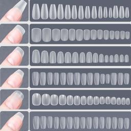 Imprensa fosca em pontas de unhas macio cobertura completa unhas falsas oval amêndoa esculpida unhas falsas 120 pçs/saco - Image 2