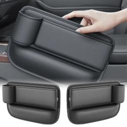 Multifuncional Seat Gap saco de armazenamento para carro, enchimento com suporte de copo, couro PU, carro interior fenda organizadores caixa, 1 Pc, 2Pcs - Image 1