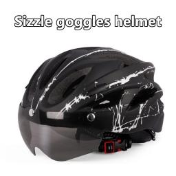 Capacete de bicicleta ultraleve com óculos para adultos, capacete unissex, esportes ao ar livre - Image 2