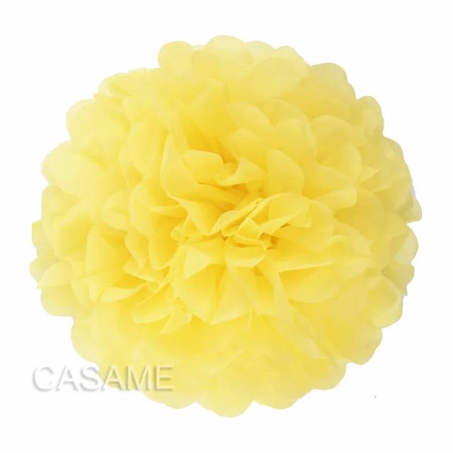 Pompons de Papel Decorativos 25cm para Casamento e Festas - Conjunto com 5 Unidades em Tecido para Decoração DIY de Aniversário e Natal
