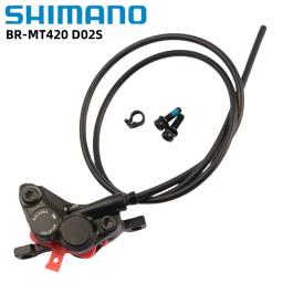 Shimano mt420 freio a disco hidráulico com pastilhas de freio de resina d02s 4 pistões 850mm 1650mm apenas um lado mtb peça de freio de bicicleta - Image 1