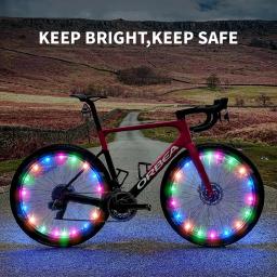 Roda de bicicleta luzes led quadro de bicicleta de montanha luzes de decoração luzes de bicicleta falou noite andar luzes de roda de bicicleta válvula lâmpada - Image 2