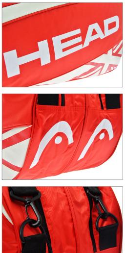 CABEÇA-Saco de Tênis Profissional com Isolamento Térmico, Mochila Racket Squash, Bolsas de Ombro Unisex, Original, Pacote 6 - Image 4
