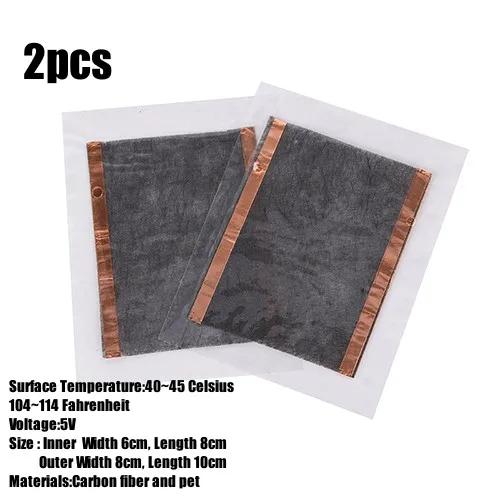 Almofada De Aquecimento De Fibra De Carbono Elétrica, Filme De Aquecimento USB, Aquecedor De Mão, Esteira De Calor De Febre Infravermelha, Inverno, 1 Pc, 2Pcs - Image 1