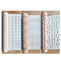 Cerâmica Arte Madeira Textura Rolo, Árvore Alívio, Pedra, Padrão de flor, Em relevo Rod, Lama Roll, DIY Escultura Cerâmica, Modelagem Clay Ferramentas - Image 4