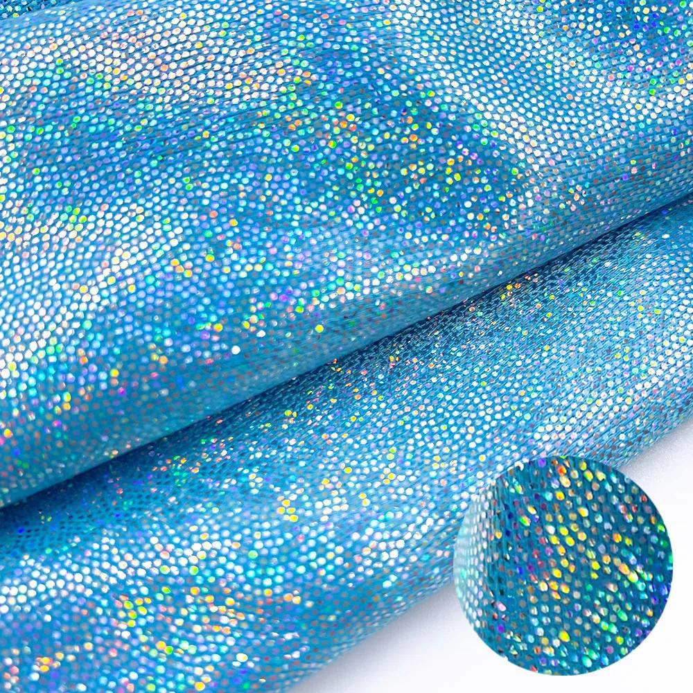 150cm * 50/100cm glitter laser poliéster tecido iridescente holográfico festa de casamento fundo boneca roupas decoração material diy - Image 1